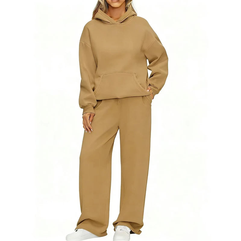 Hoodie and Wide Leg Joggers Set