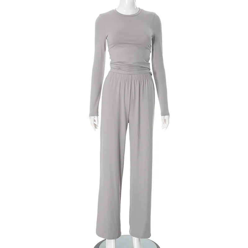 Casual Trousers and Long Sleeve Set
