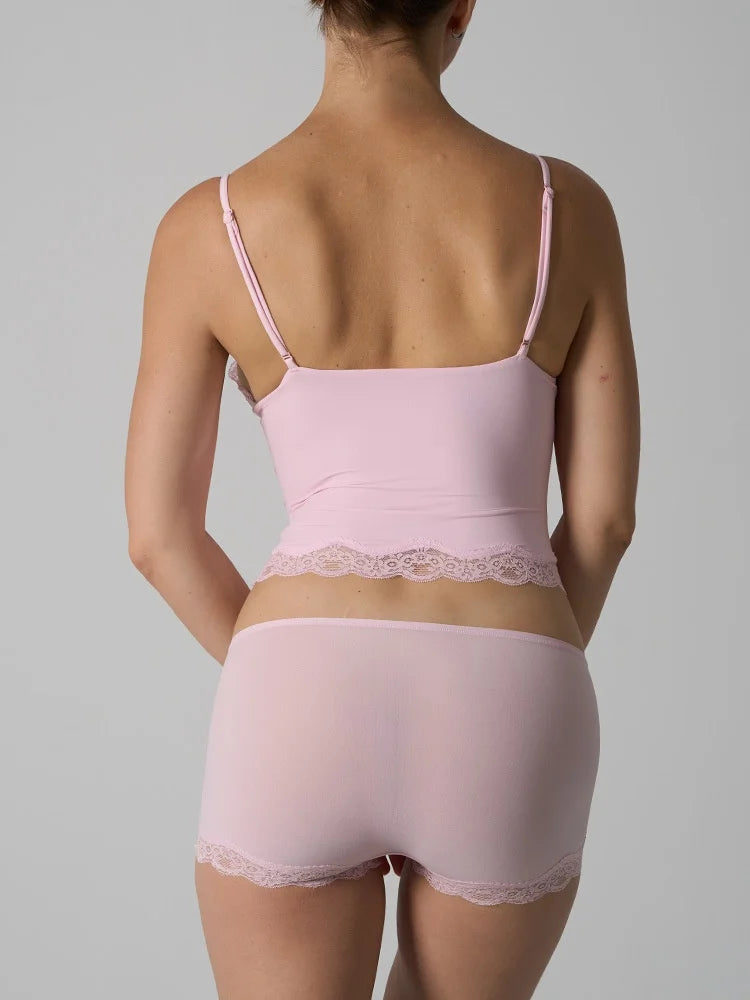 Lace Strap Tank Top and Short Sets