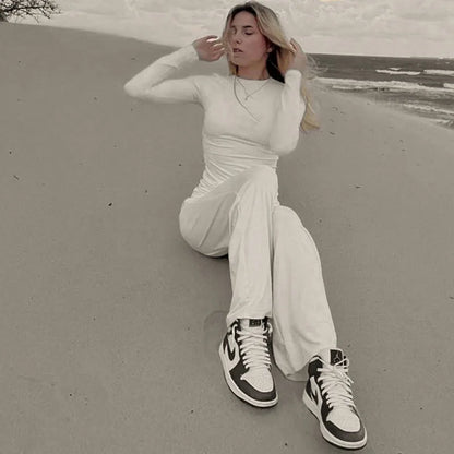 Casual Trousers and Long Sleeve Set