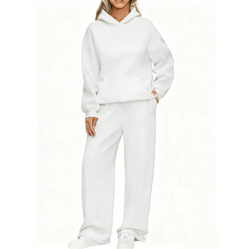Hoodie and Wide Leg Joggers Set