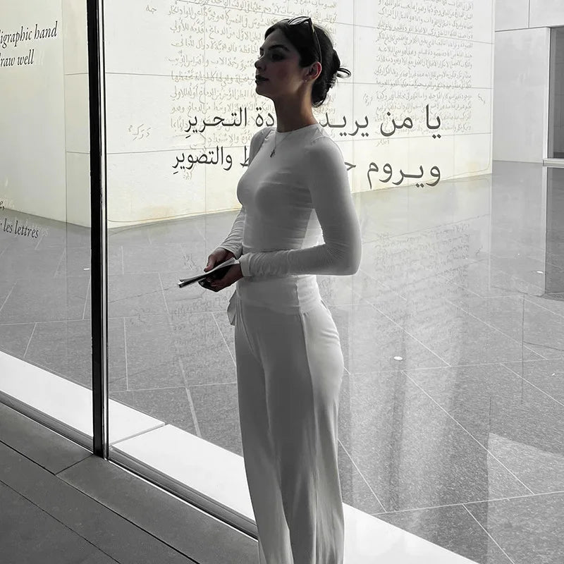 Casual Trousers and Long Sleeve Set