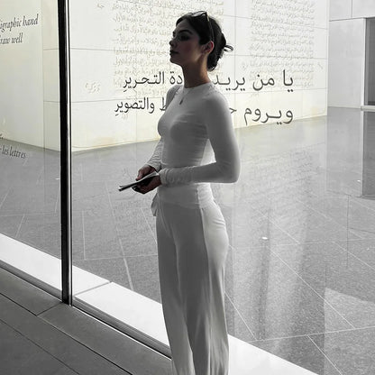 Casual Trousers and Long Sleeve Set