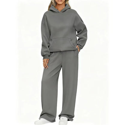 Hoodie and Wide Leg Joggers Set