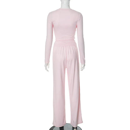 Casual Trousers and Long Sleeve Set