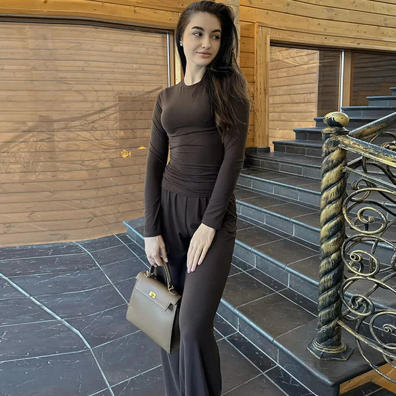 Casual Trousers and Long Sleeve Set