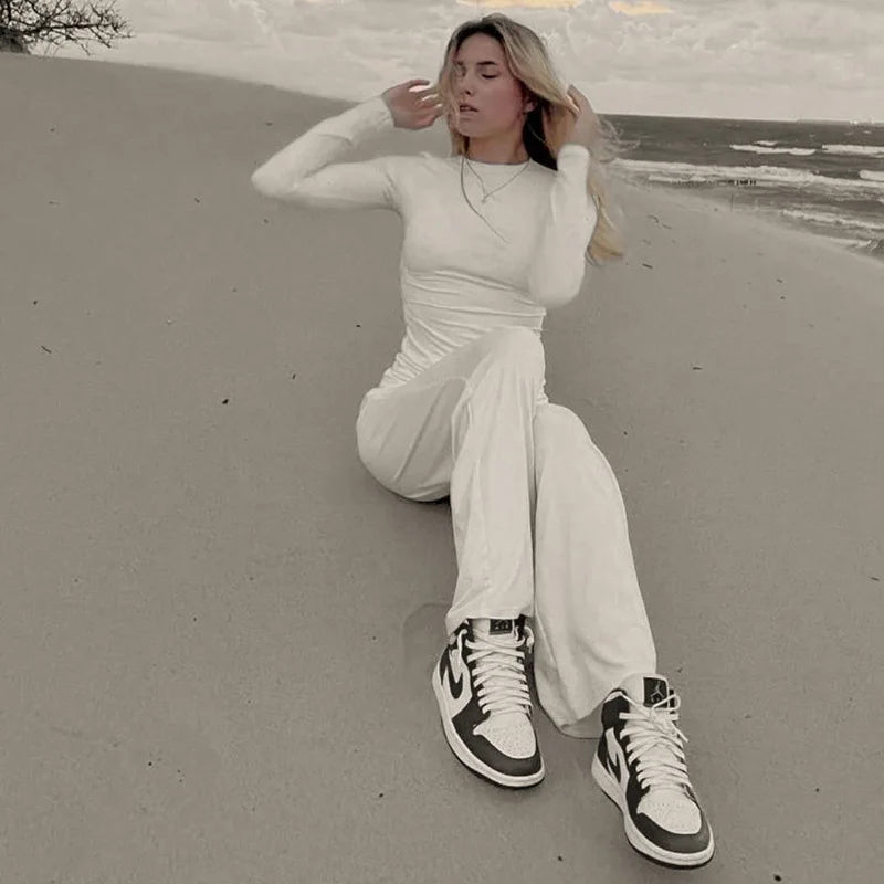 Casual Trousers and Long Sleeve Set