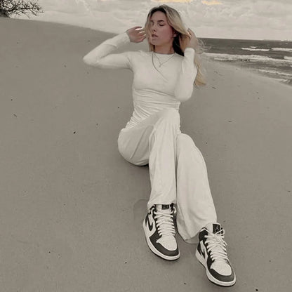 Casual Trousers and Long Sleeve Set