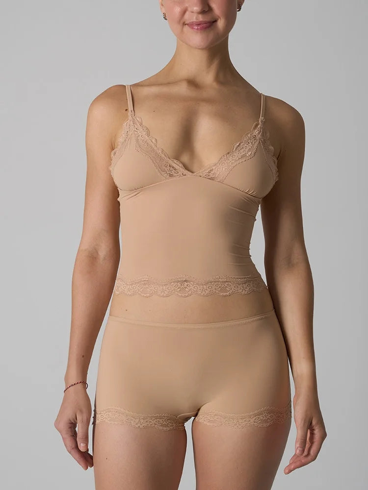 Lace Strap Tank Top and Short Sets