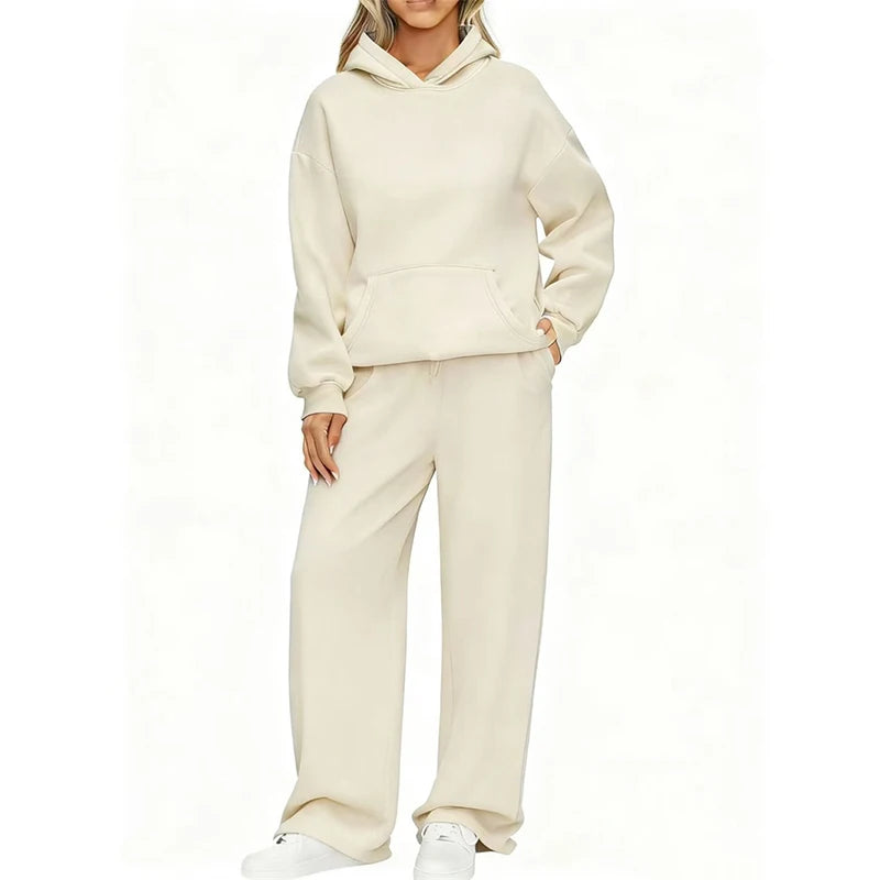 Hoodie and Wide Leg Joggers Set