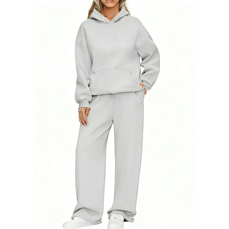 Hoodie and Wide Leg Joggers Set
