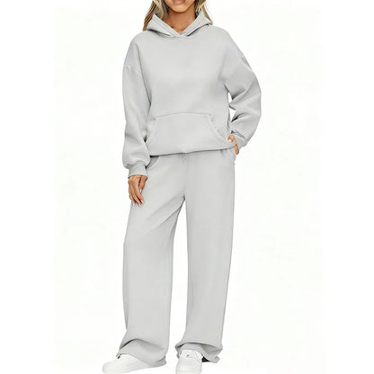 Hoodie and Wide Leg Joggers Set