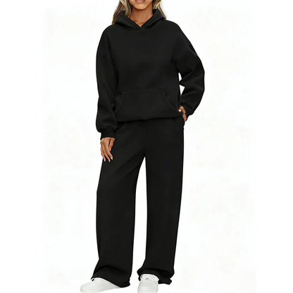 Hoodie and Wide Leg Joggers Set