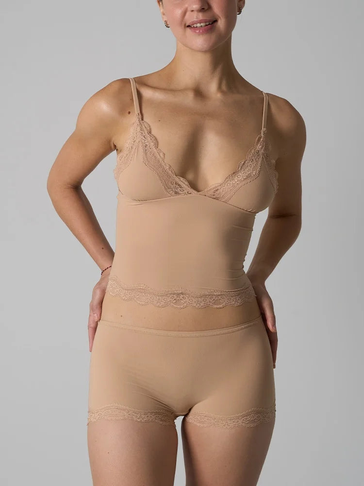 Lace Strap Tank Top and Short Sets