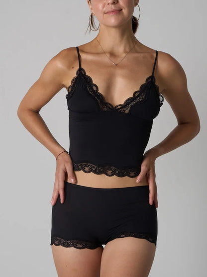 Lace Strap Tank Top and Short Sets