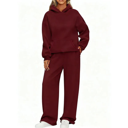 Hoodie and Wide Leg Joggers Set