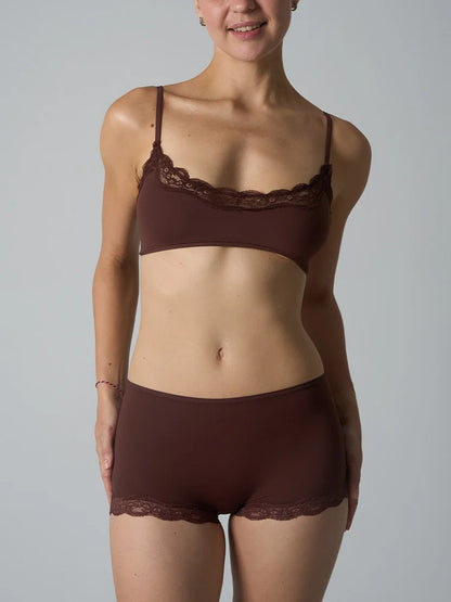 Lace Strap Tank Top and Short Sets