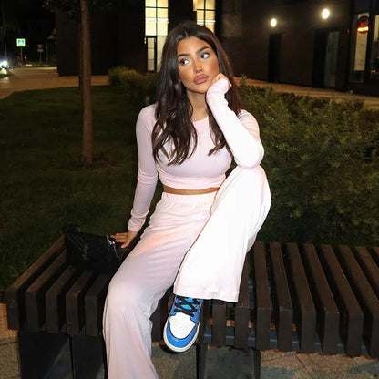 Casual Trousers and Long Sleeve Set