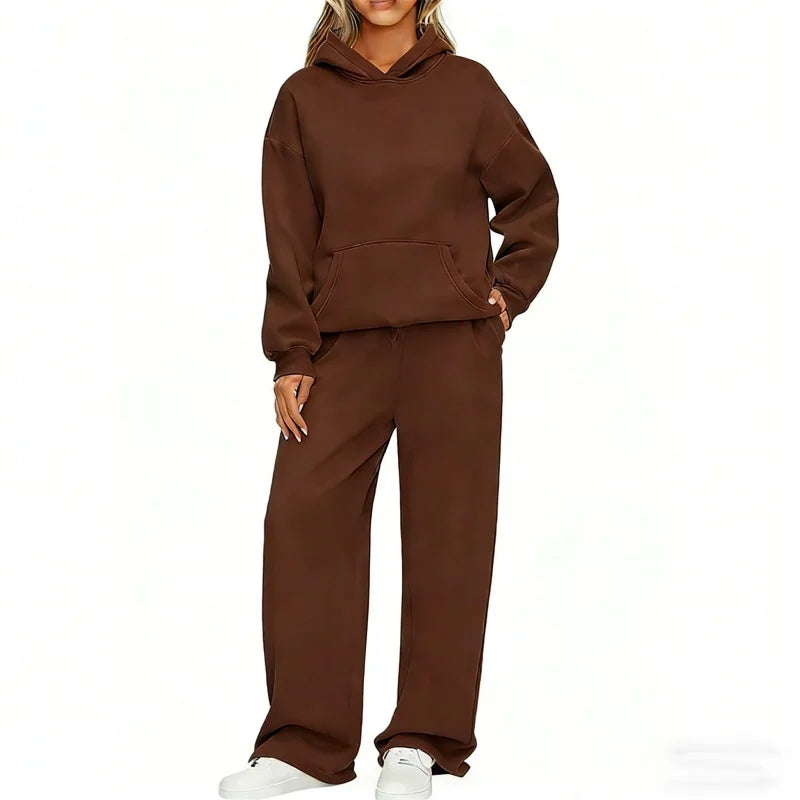 Hoodie and Wide Leg Joggers Set
