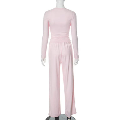 Casual Trousers and Long Sleeve Set