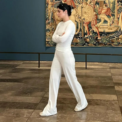 Casual Trousers and Long Sleeve Set